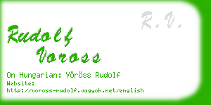 rudolf voross business card