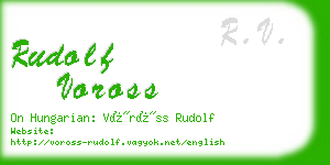 rudolf voross business card